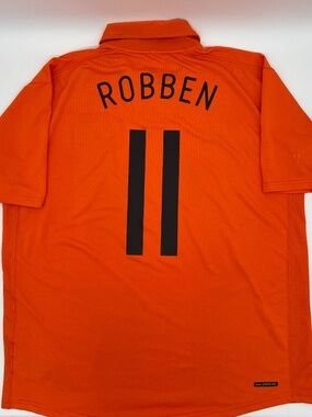 Netherlands 2006/2007 Home Authentic Nike Robben #11 Jersey XL Men Orange